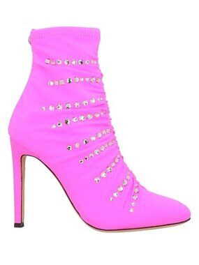 NWT STUNNING!!! Giuseppe Zanotti Fuchsia Ankle Boots with Crystals